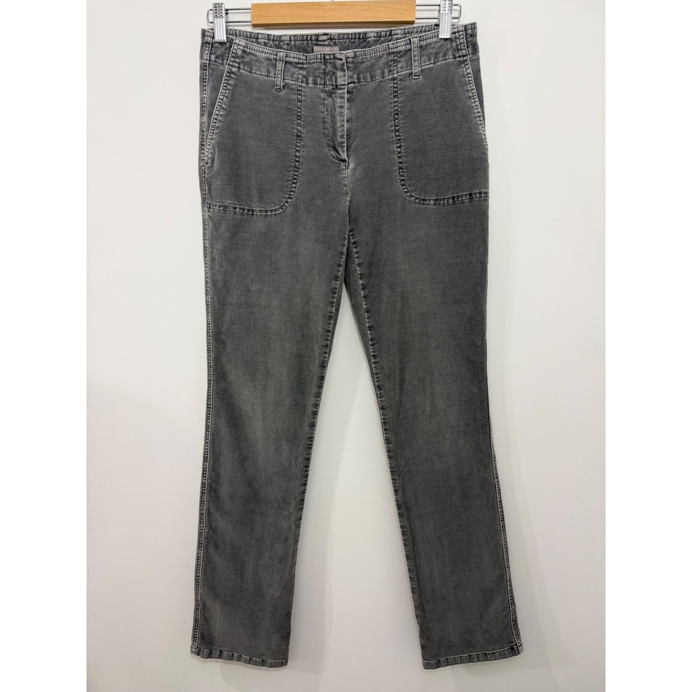 J. Jill Womens Gray Stretch Corduroy Straight Leg Pants Size 6 Patch Pockets